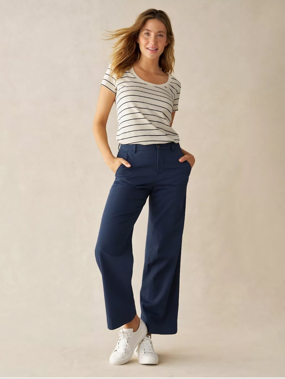 L.L. Bean Wide Leg Pants in Slate Blue Size 14 Women's